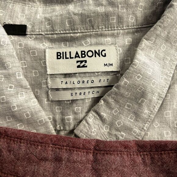 Billabong Men's Burgundy and Light Gray Shirt Trio - Picture 3 of 7